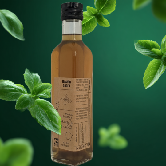 Sirop de basilic tulsi (basilic sacré)