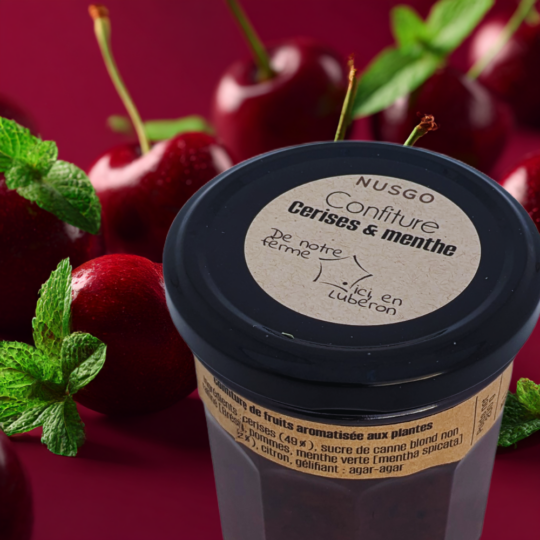 Confiture cerises et menthe