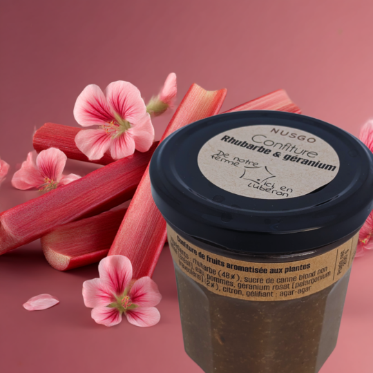 Confiture rhubarbe et géranium rosat